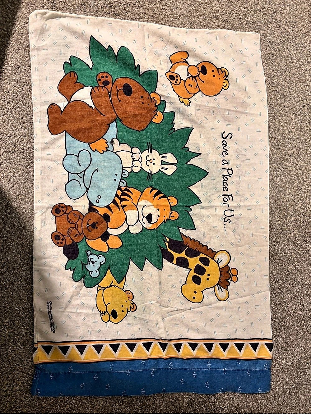 National wildlife Federation Characters Blue & Cream pillowcase